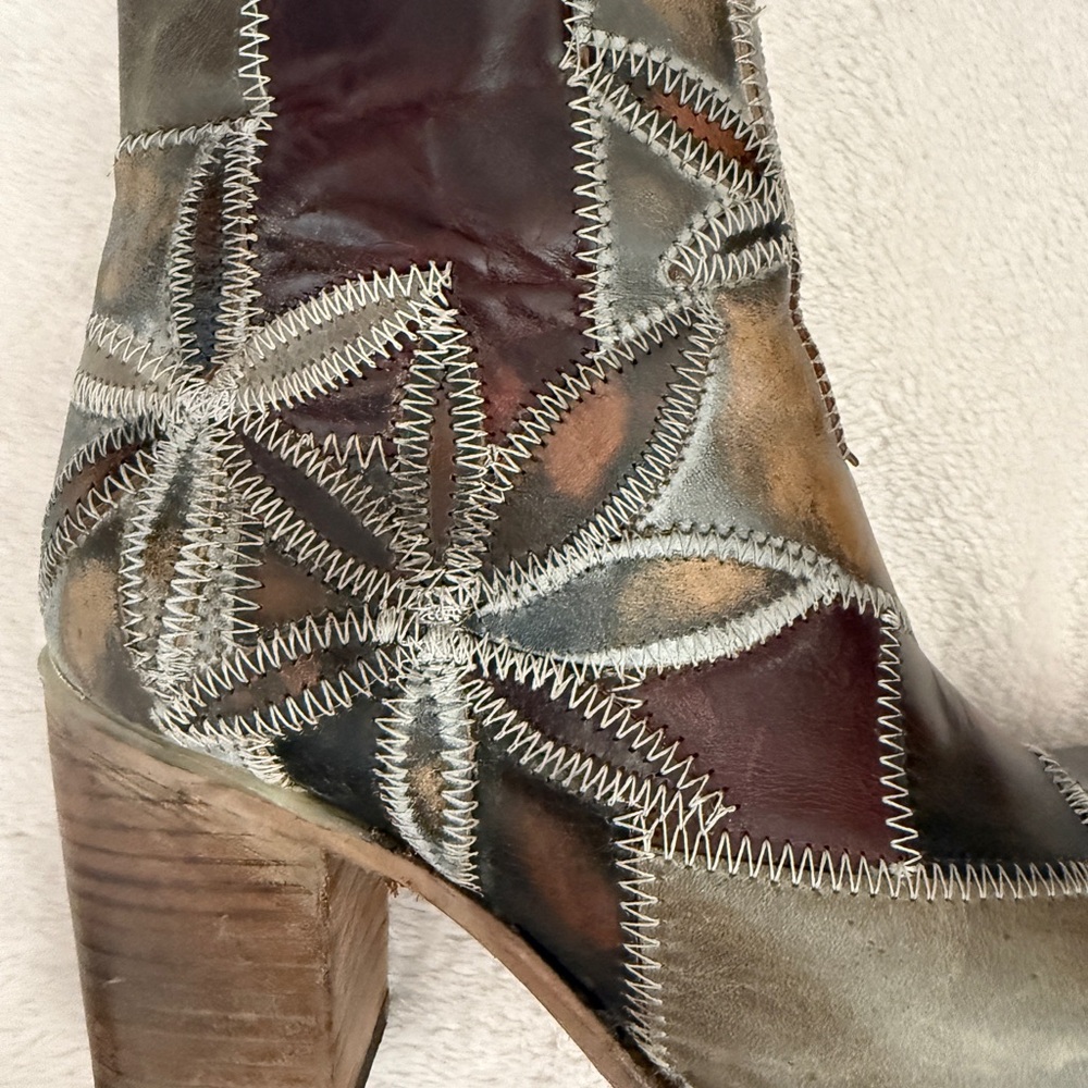 Freebird by Steven Multicolor Patchwork Heeled Boots